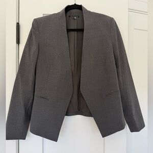 Theory Women's Tailored Open-Front Gray Blazer Jacket